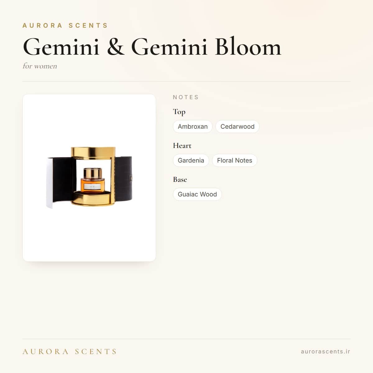 Aurora Gemini & Gemini Bloom EDP for Women  | 50ml x 50ml |100ml — Fragrantica profile