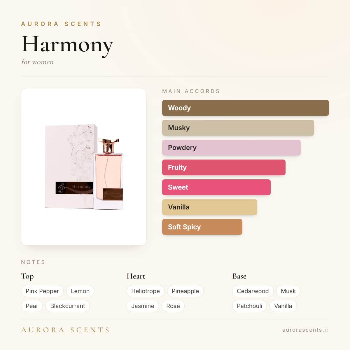 Aurora Harmony EDP for Women |100ml — Fragrantica profile